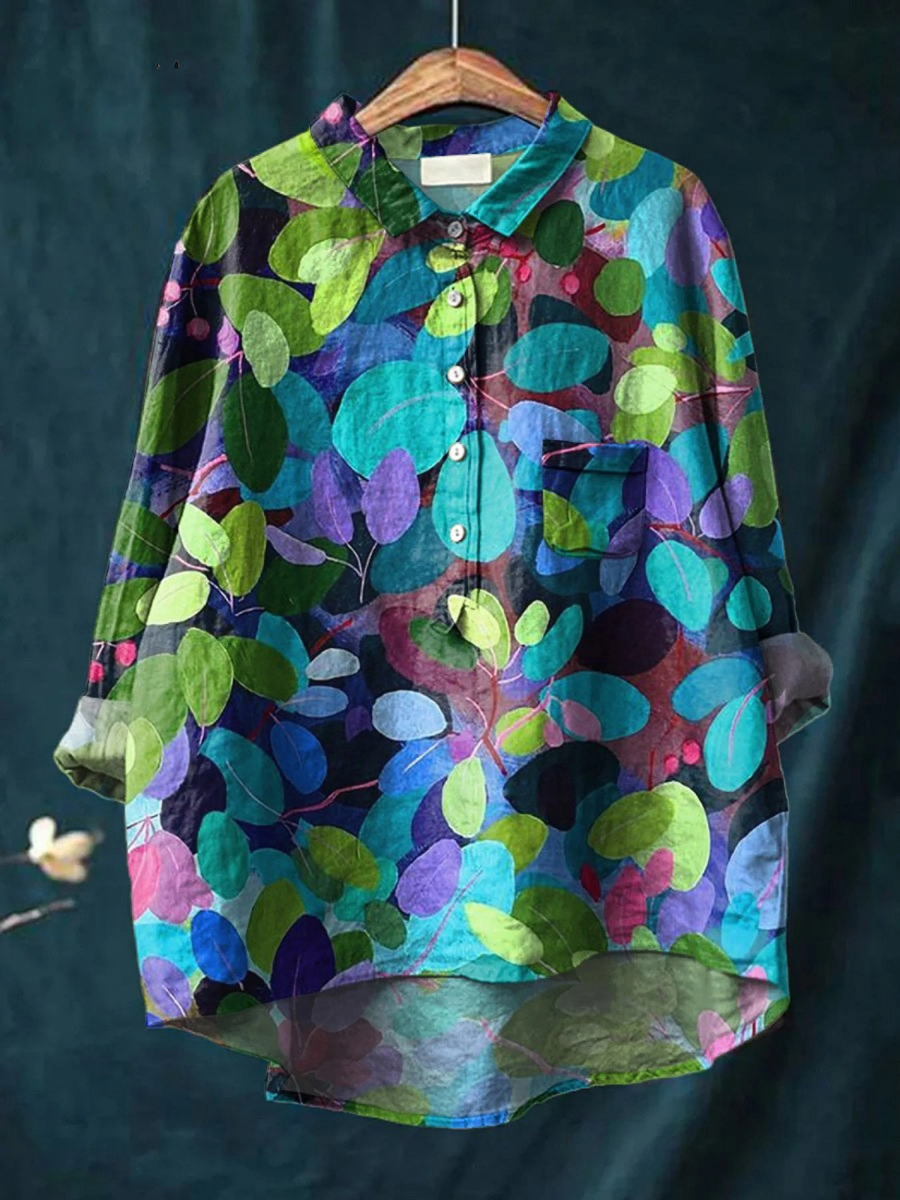 Grace | Summer Forest Art Printed Women's Casual Shirt