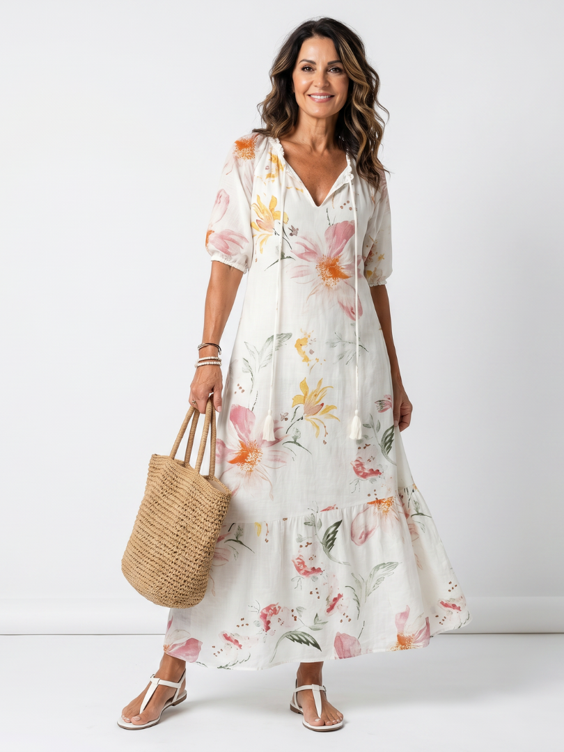 Kathryn | Floral Tiered Midi Dress