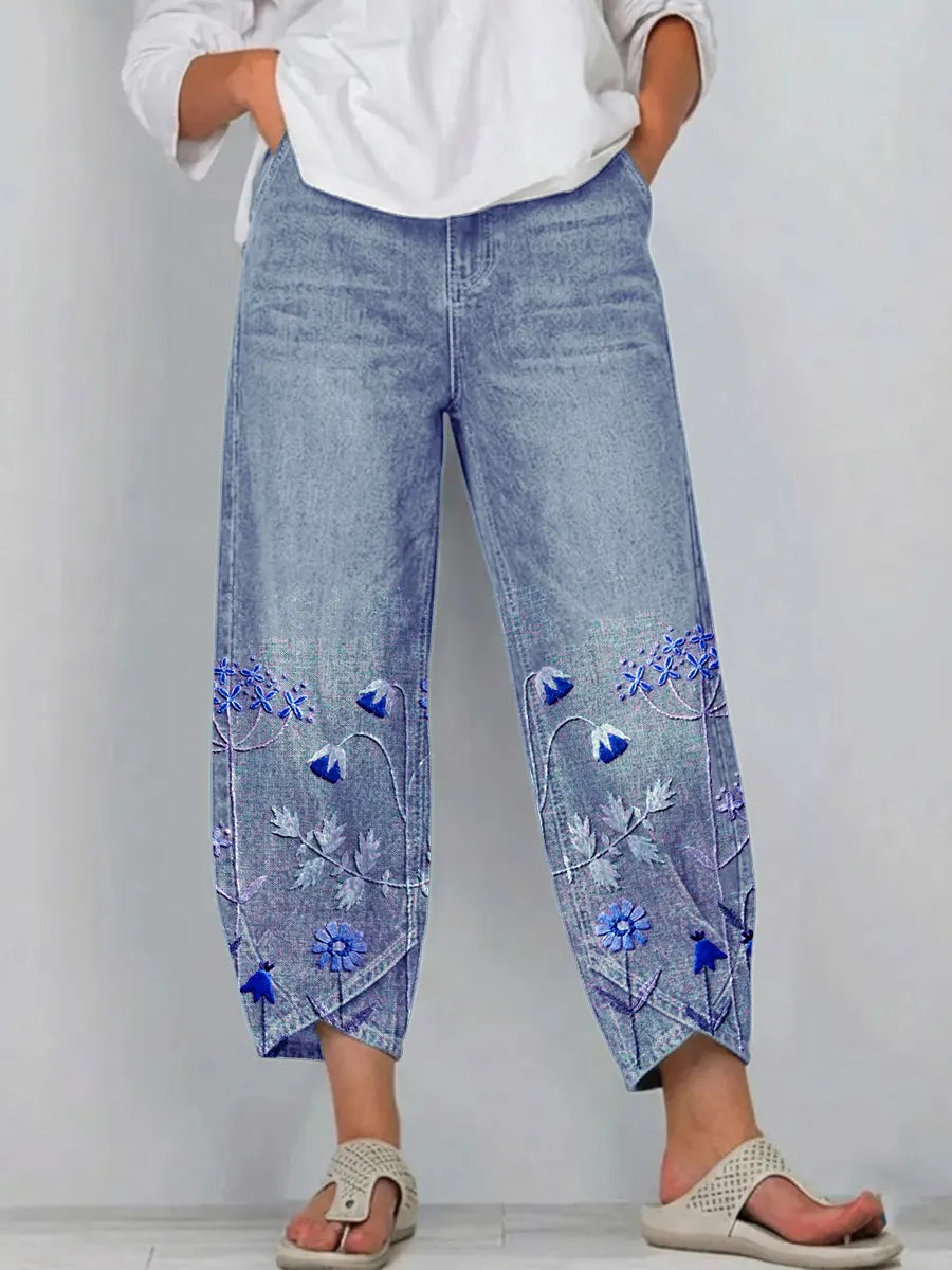 Jonah | Embroidered Barrel-Leg Pants
