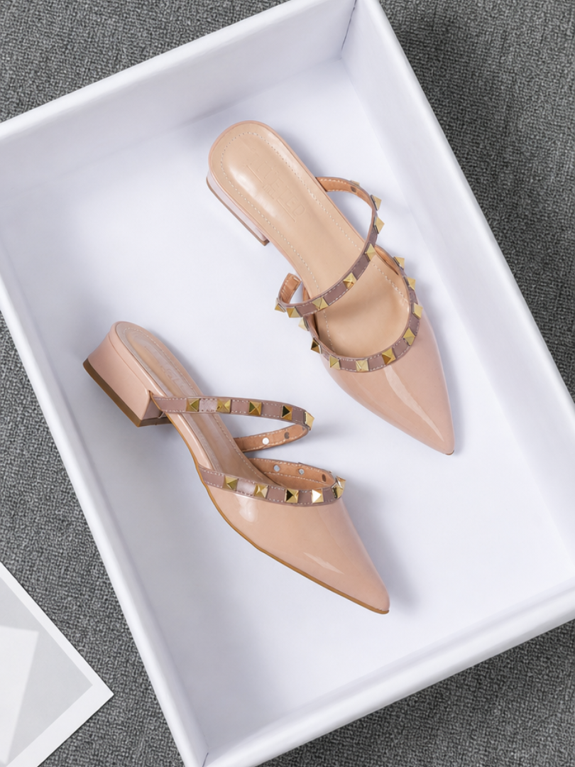 Annadel | Studded Block Heel Mules