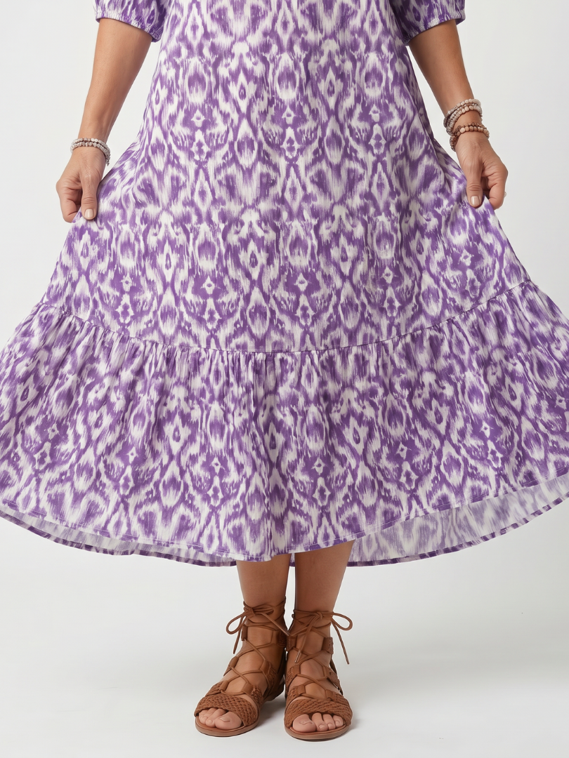 Jesse | Printed Tassel Midi Dress