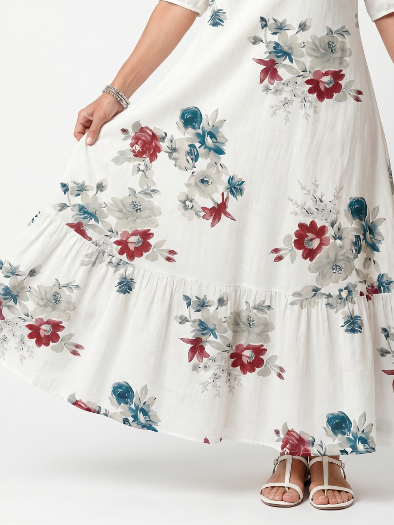 Cheska | Floral Tassel Midi Dress