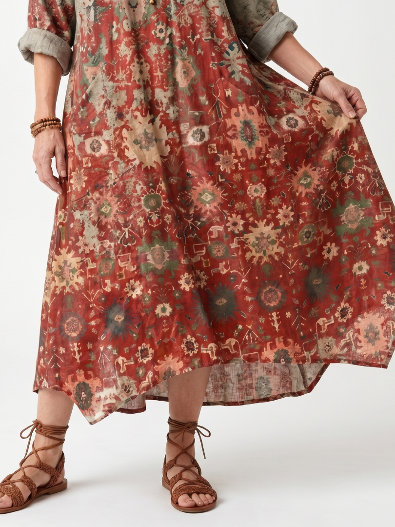 Crystal | Relaxed Printed Midi Dress