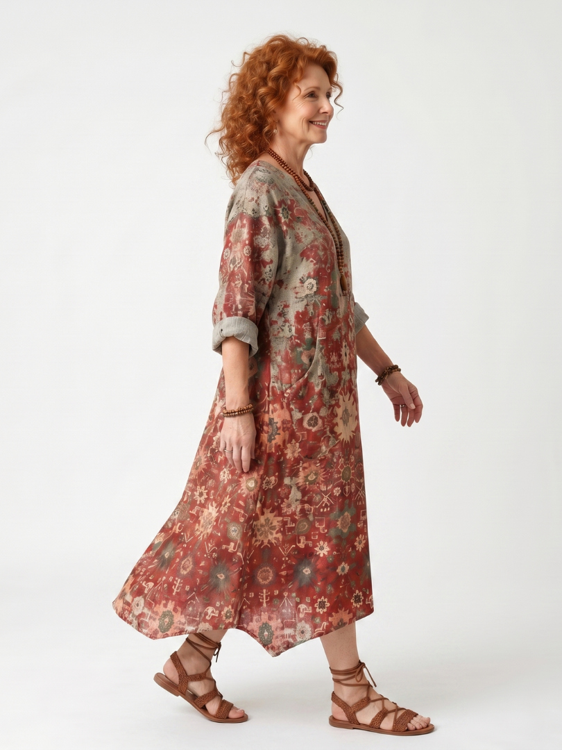 Crystal | Relaxed Printed Midi Dress