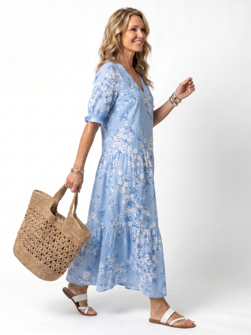 Lourdes | Floral Tassel Midi Dress