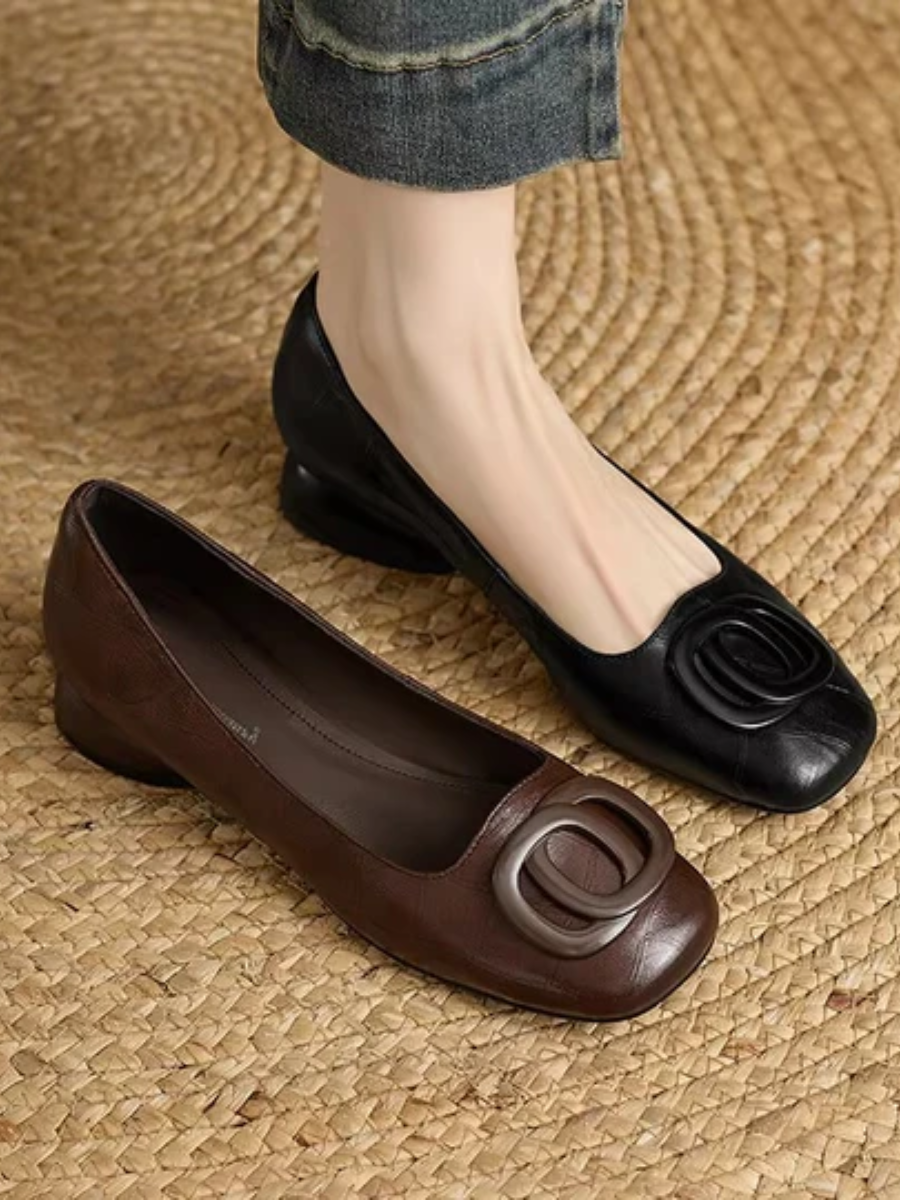 Angela | Classic Square-Toe Flats