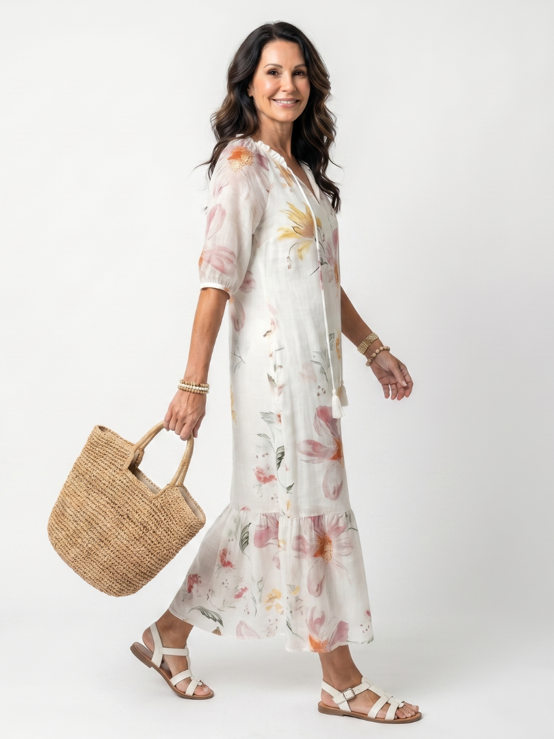 Kathryn | Floral Tiered Midi Dress