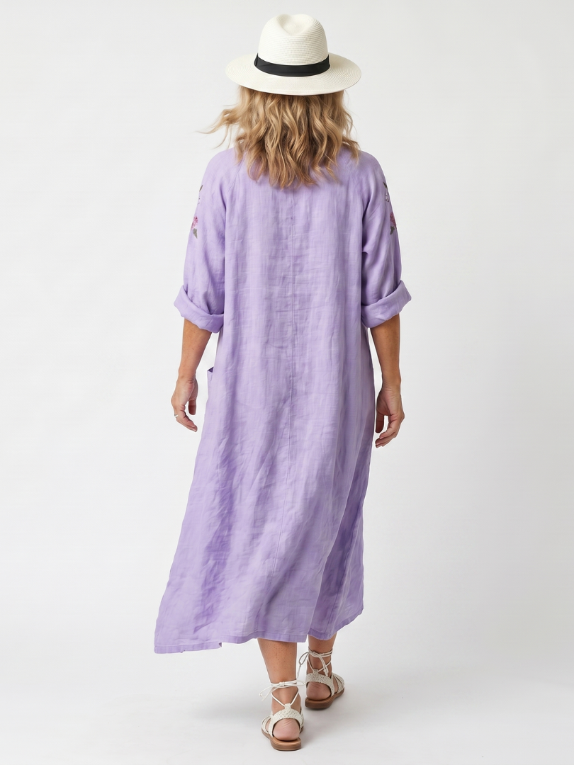 Ericka | Embroidered Relaxed Midi Dress