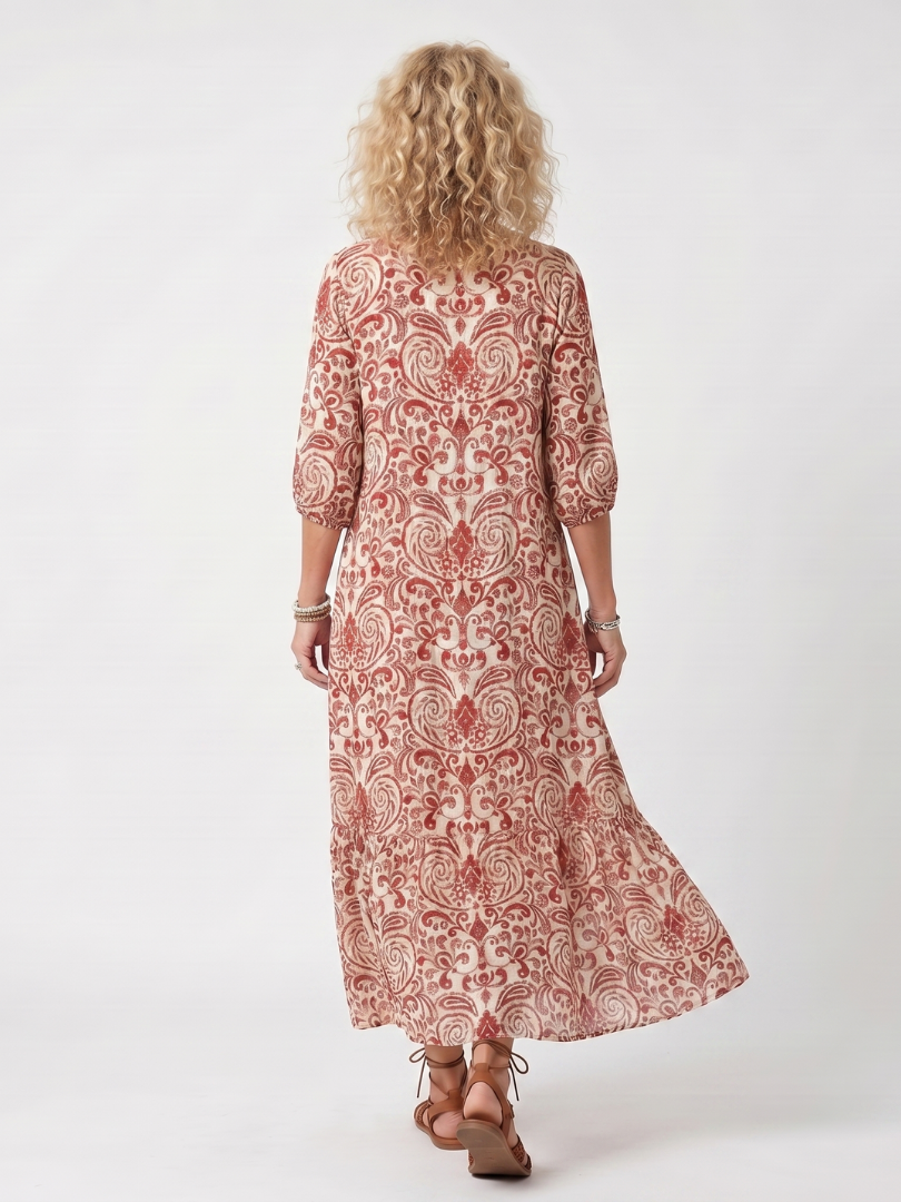 Cleo | Printed Tassel Midi Dress