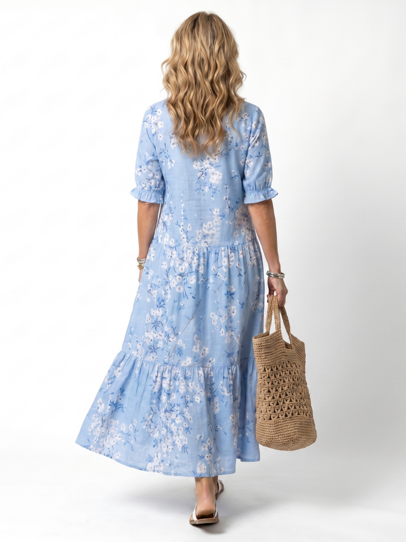 Lourdes | Floral Tassel Midi Dress