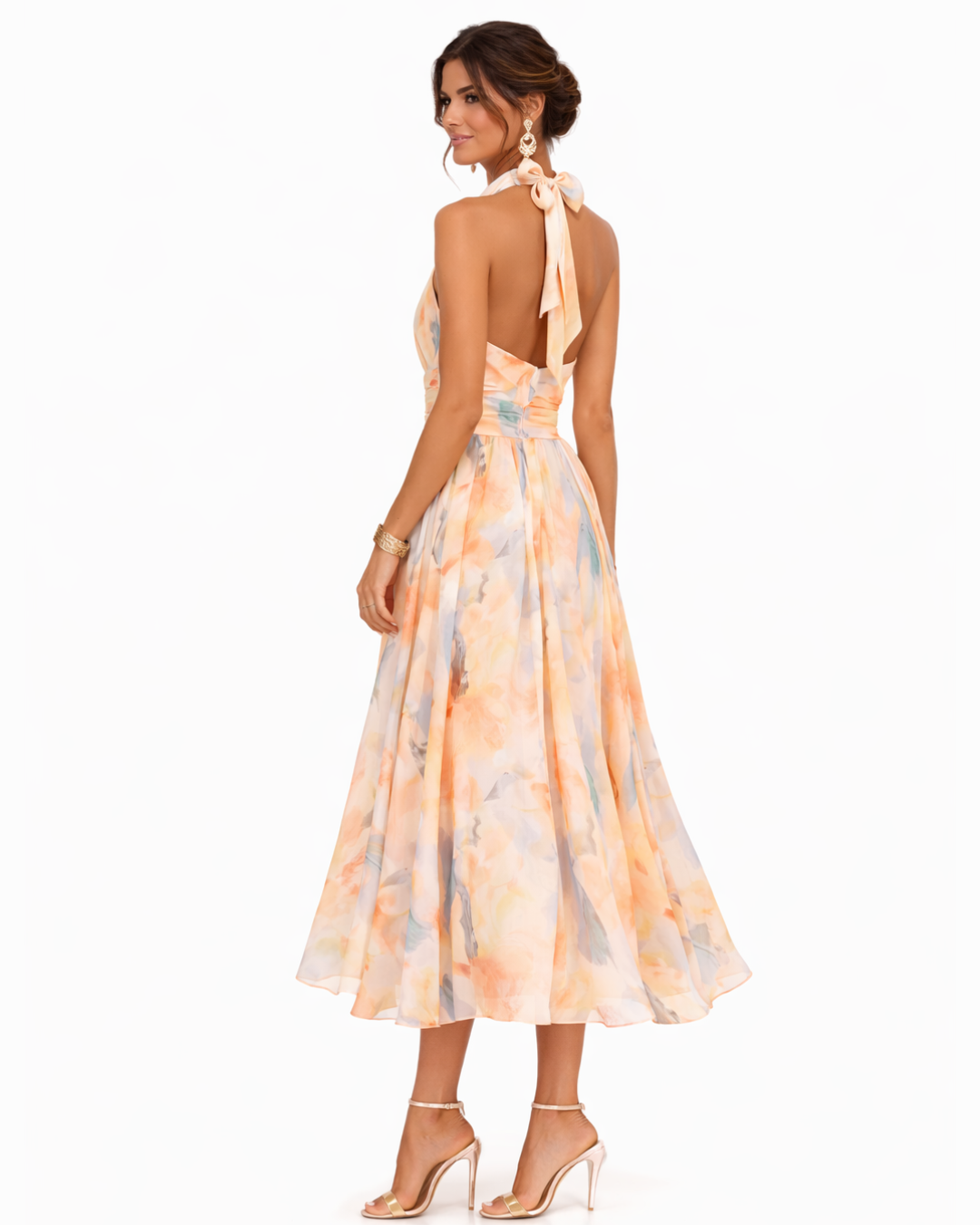 Adriana - Graceful Halter Midi Dress