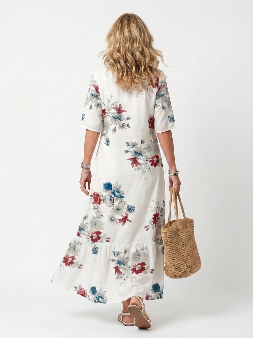 Cheska | Floral Tassel Midi Dress
