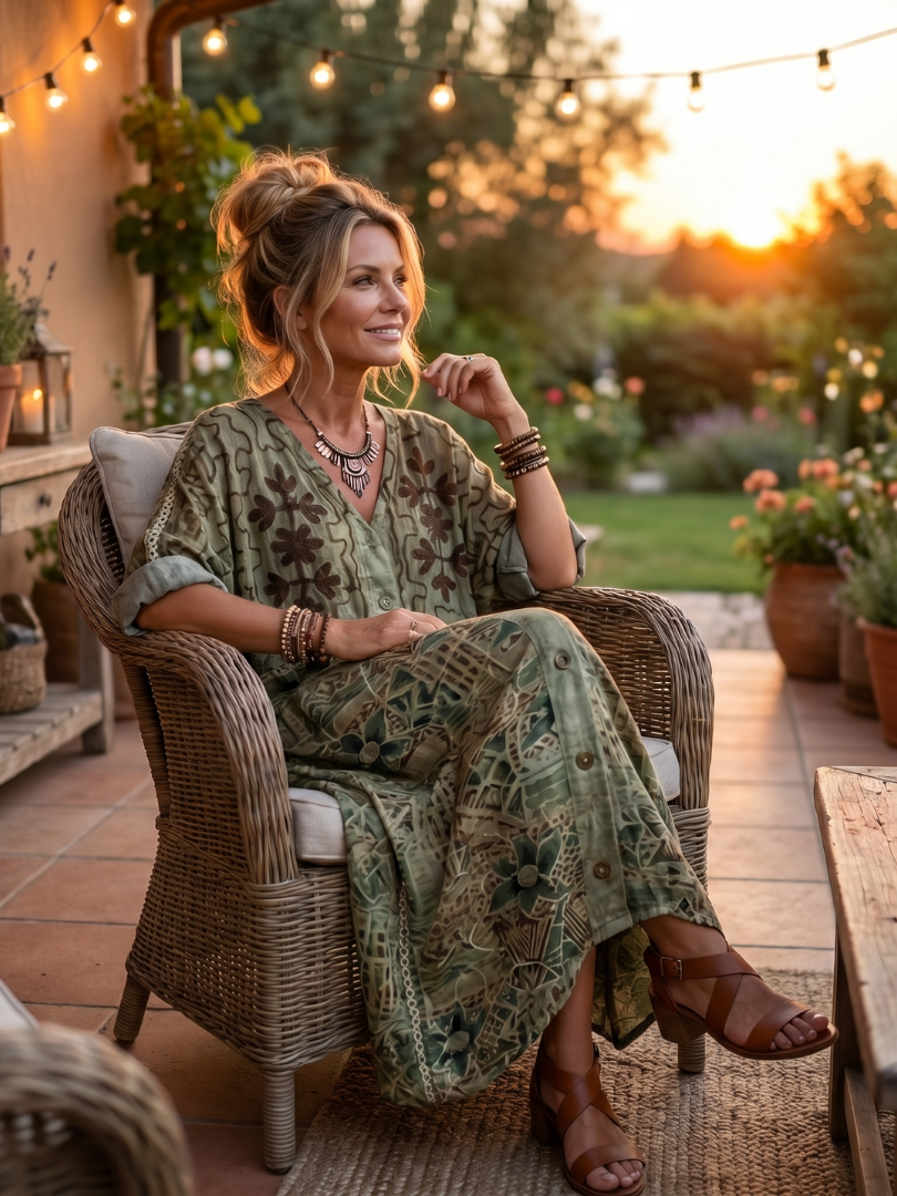 Kimberly | Relaxed Printed Midi Dress