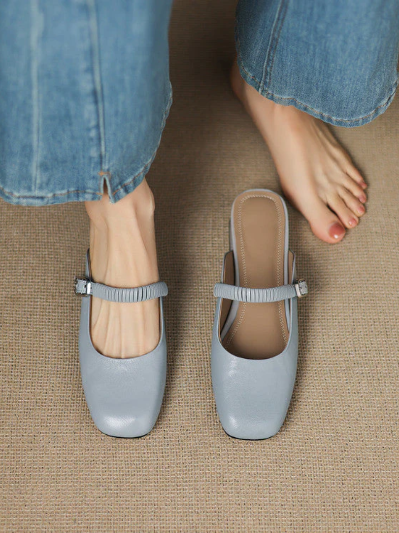 Salie | Mary Jane Block Heel Mules