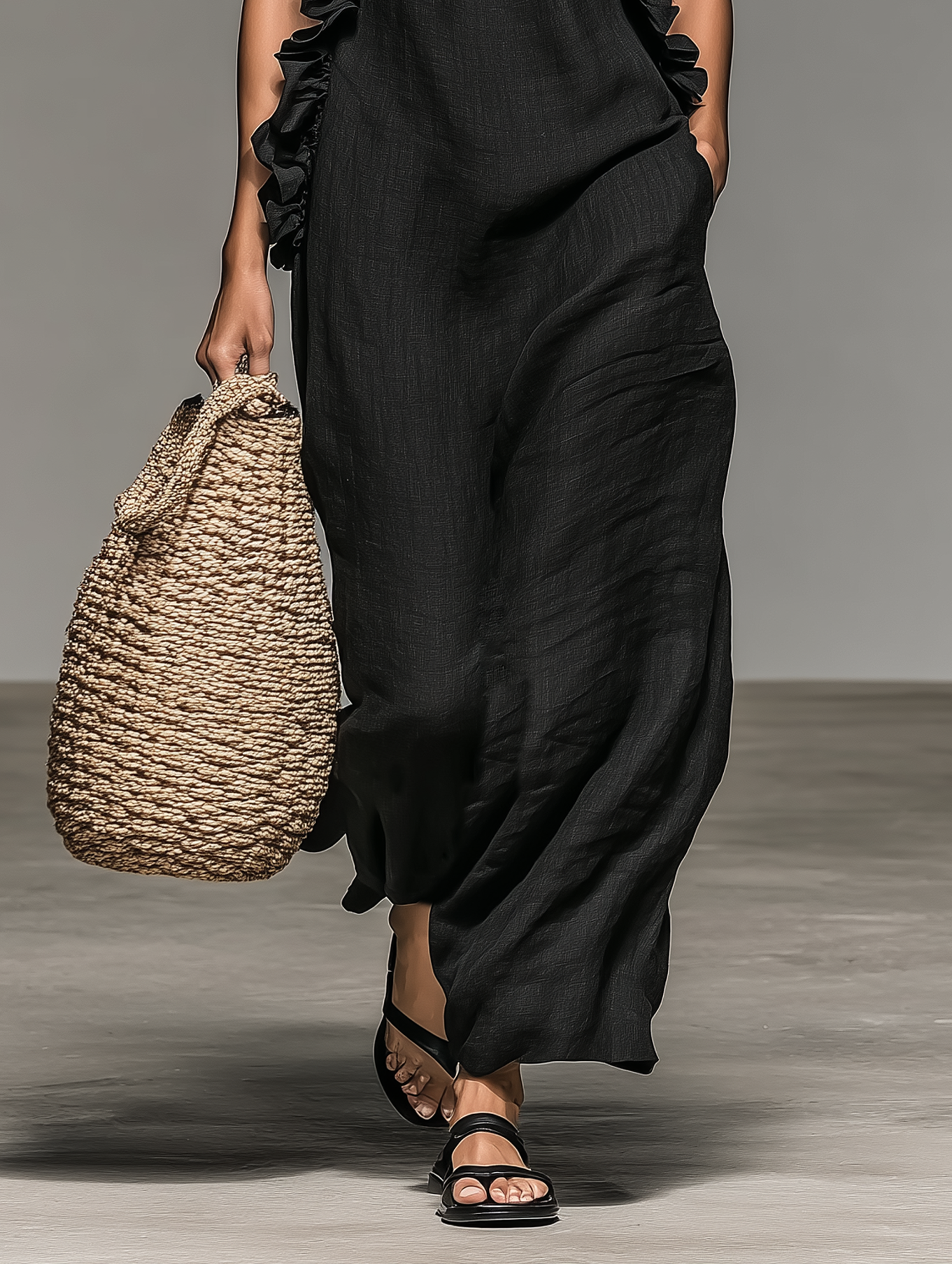 Barbara | Ruffled Halter Maxi Dress