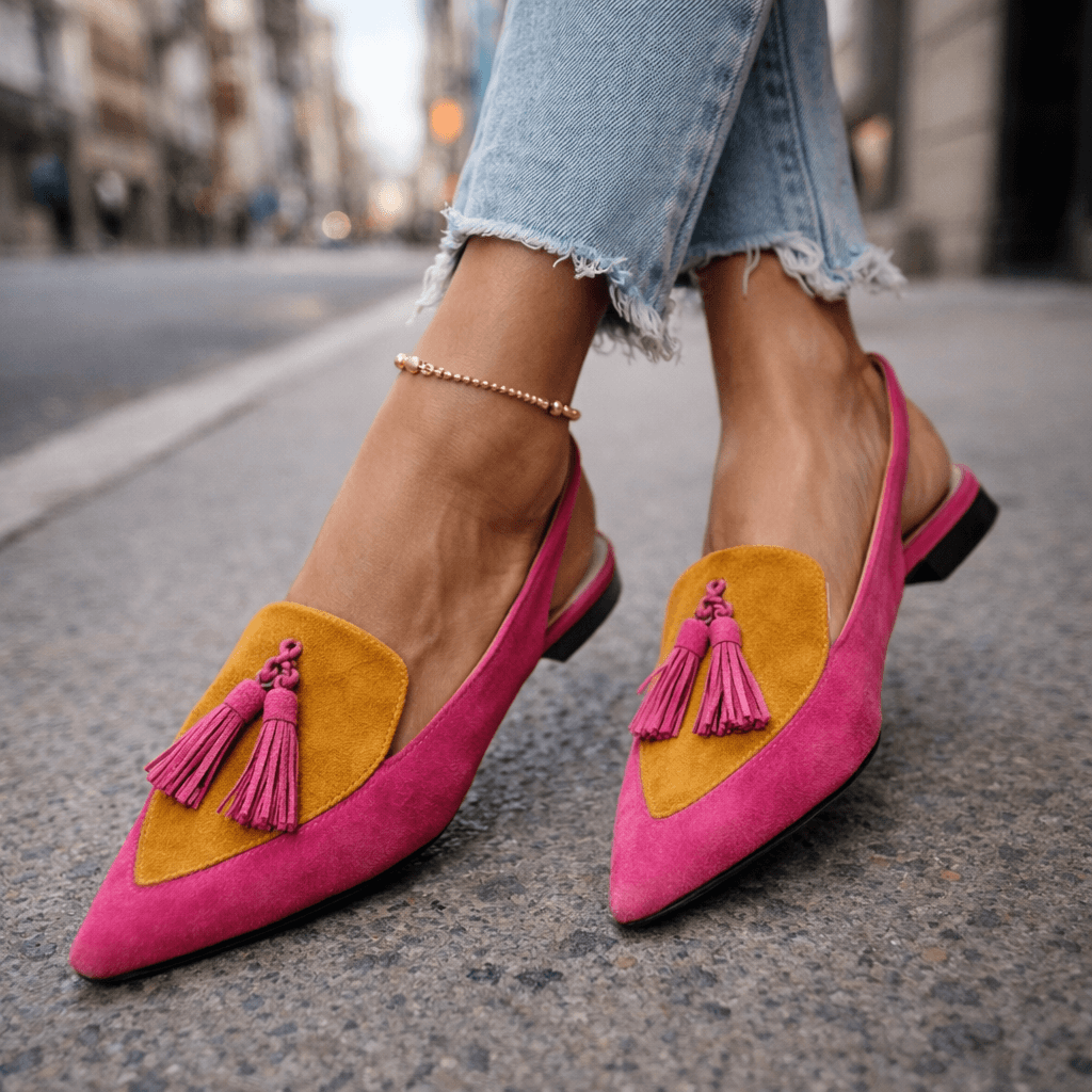 Elisse | Tassel Slingback Flats