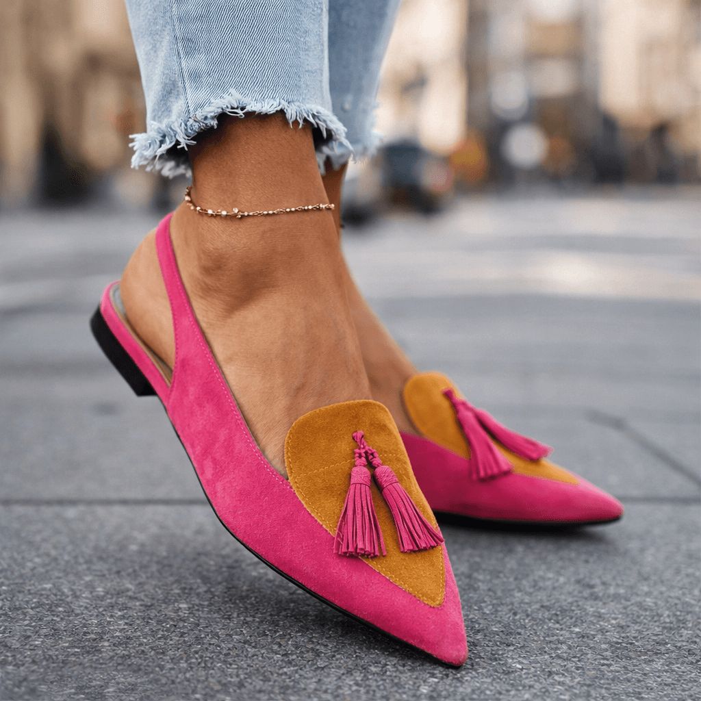 Elisse | Tassel Slingback Flats