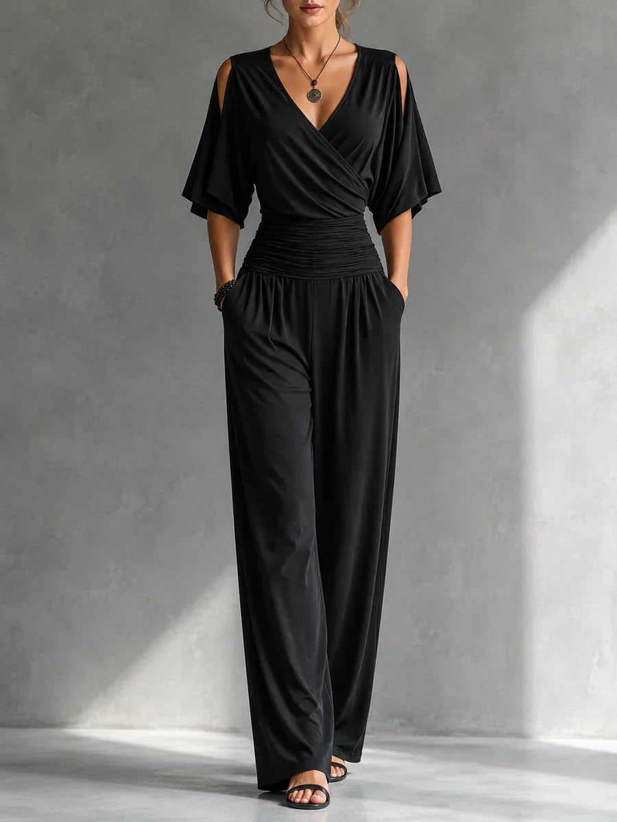 Angel | Wrap-Front Wide-Leg Jumpsuit