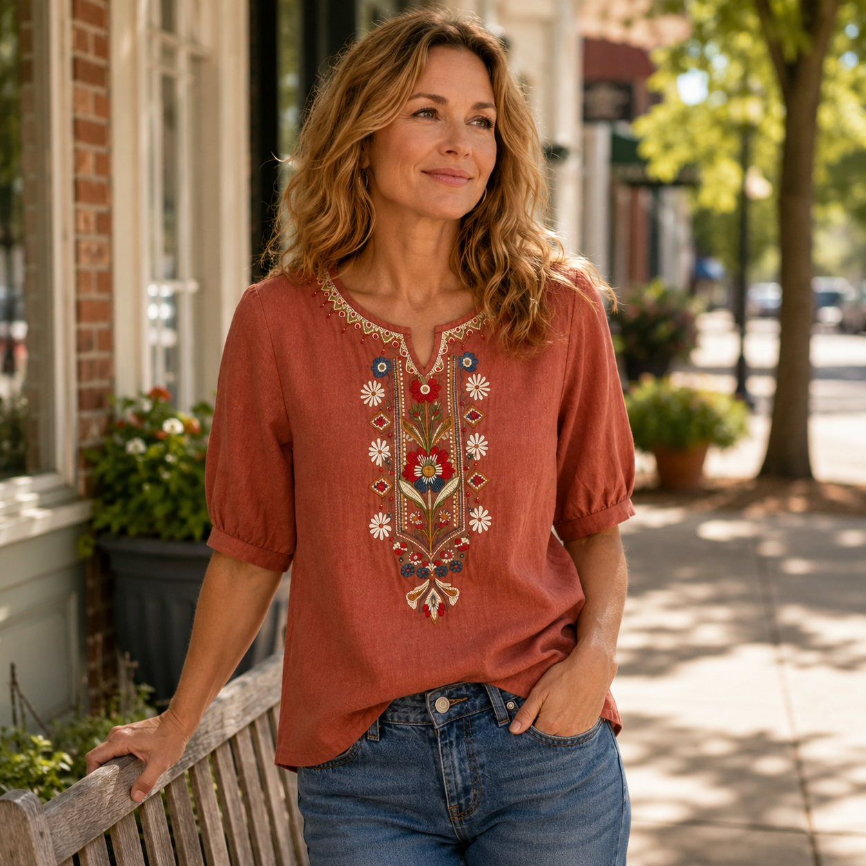 Amanda - Embroidered Everyday Blouse