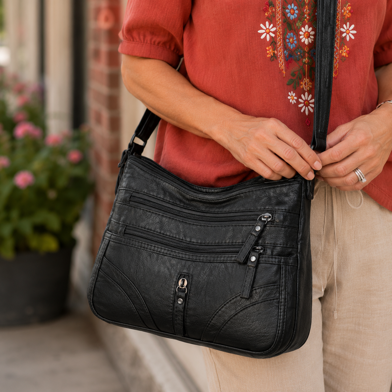 Georgina - Multi-Zip Crossbody Bag
