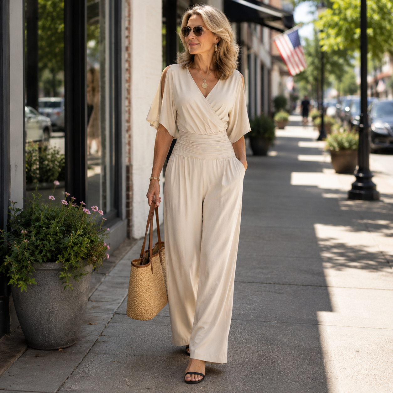 Angel | Wrap-Front Wide-Leg Jumpsuit