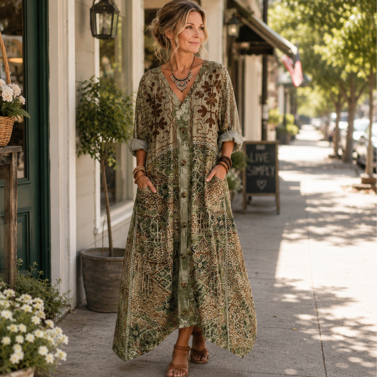 Kimberly | Relaxed Printed Midi Dress
