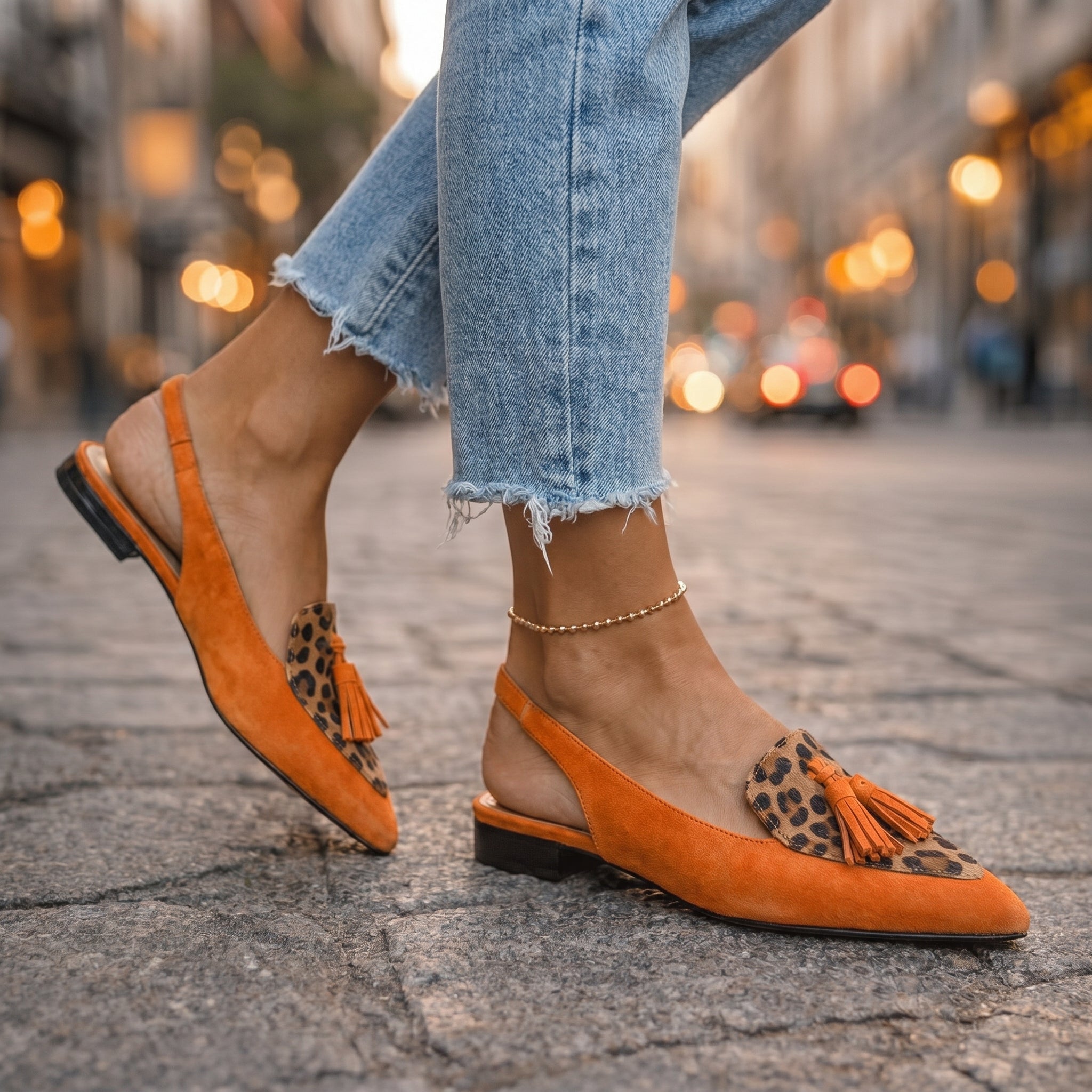 Elisse | Tassel Slingback Flats