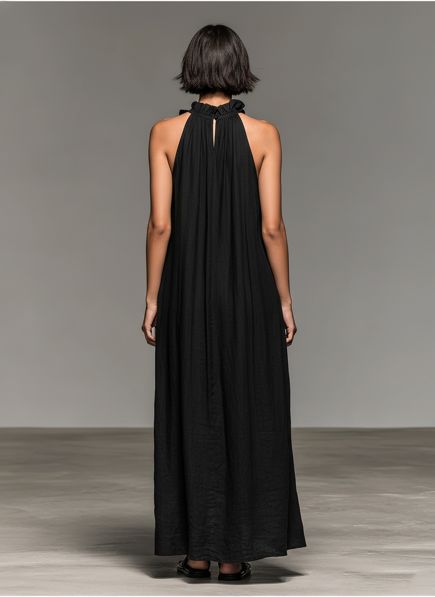 Barbara | Ruffled Halter Maxi Dress