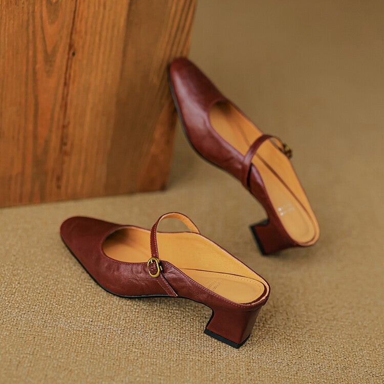 Cassy | Classic Mary Jane Mule Heels
