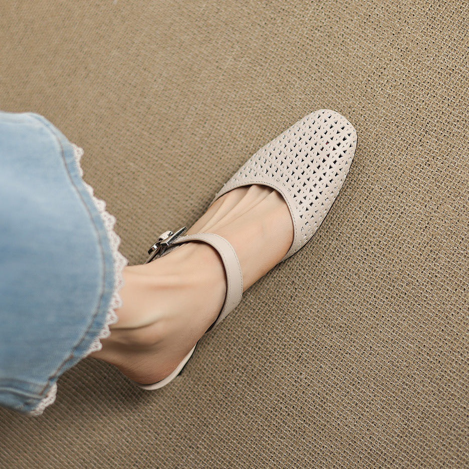 Reolla | Perforated Buckle Mules