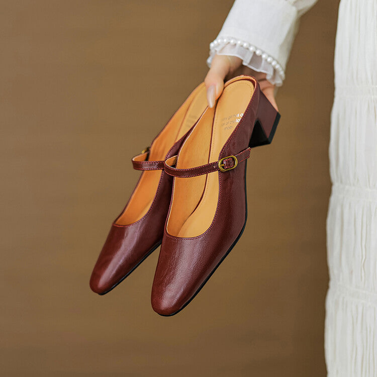 Cassy | Classic Mary Jane Mule Heels