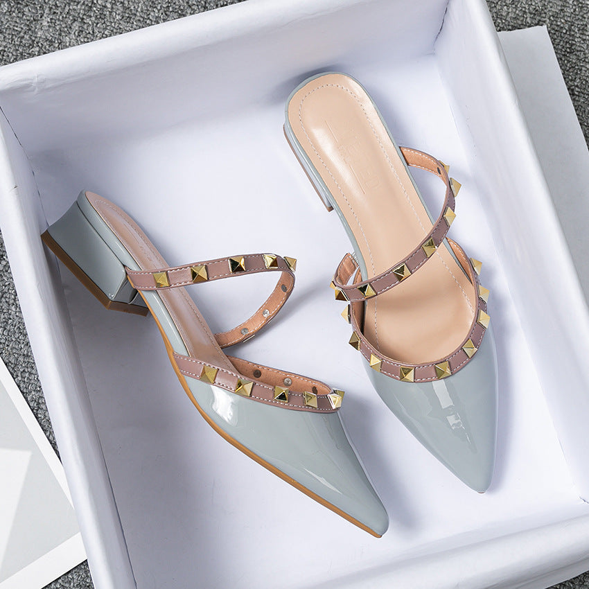 Annadel | Studded Block Heel Mules