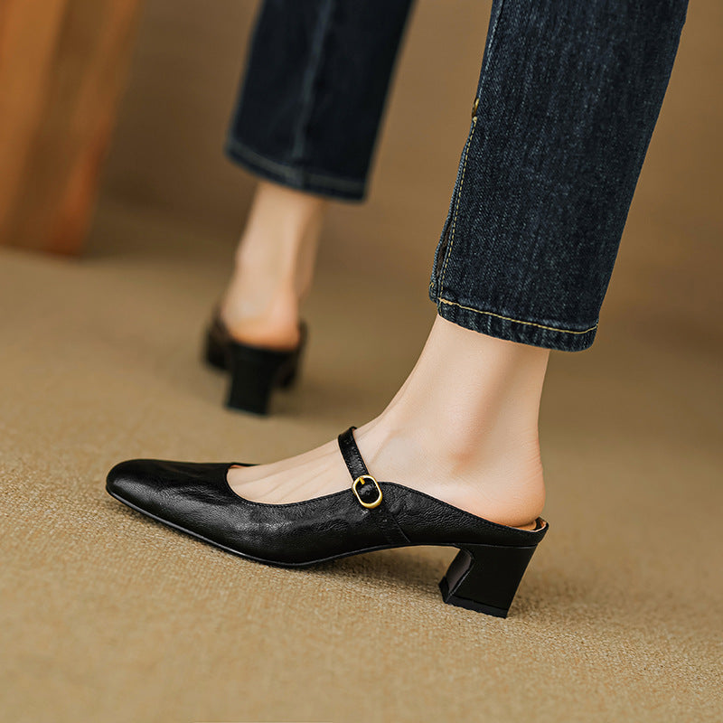 Cassy | Classic Mary Jane Mule Heels