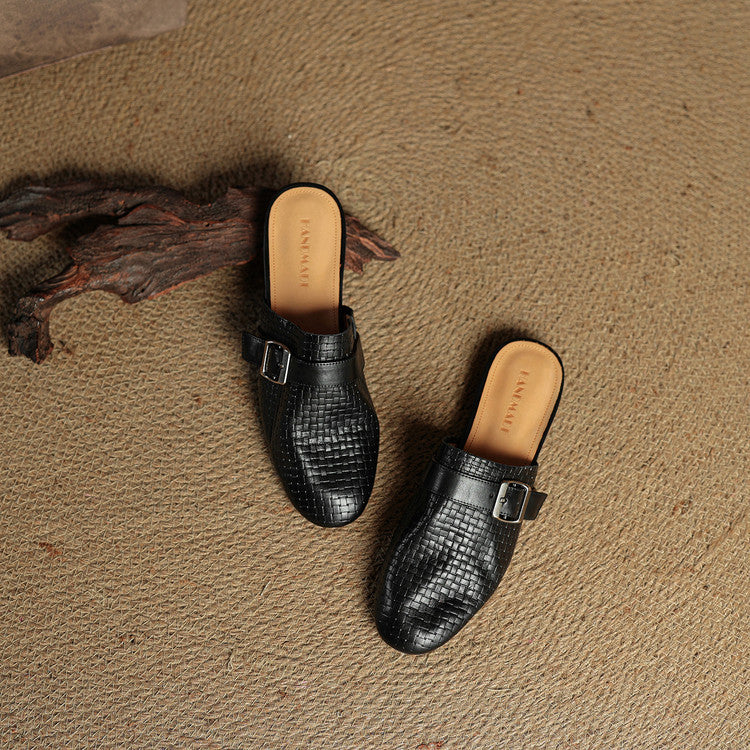 Amelie | Buckle Strap Flat Mules