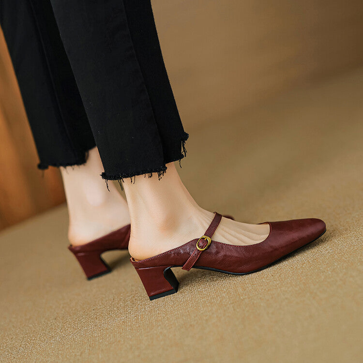 Cassy | Classic Mary Jane Mule Heels