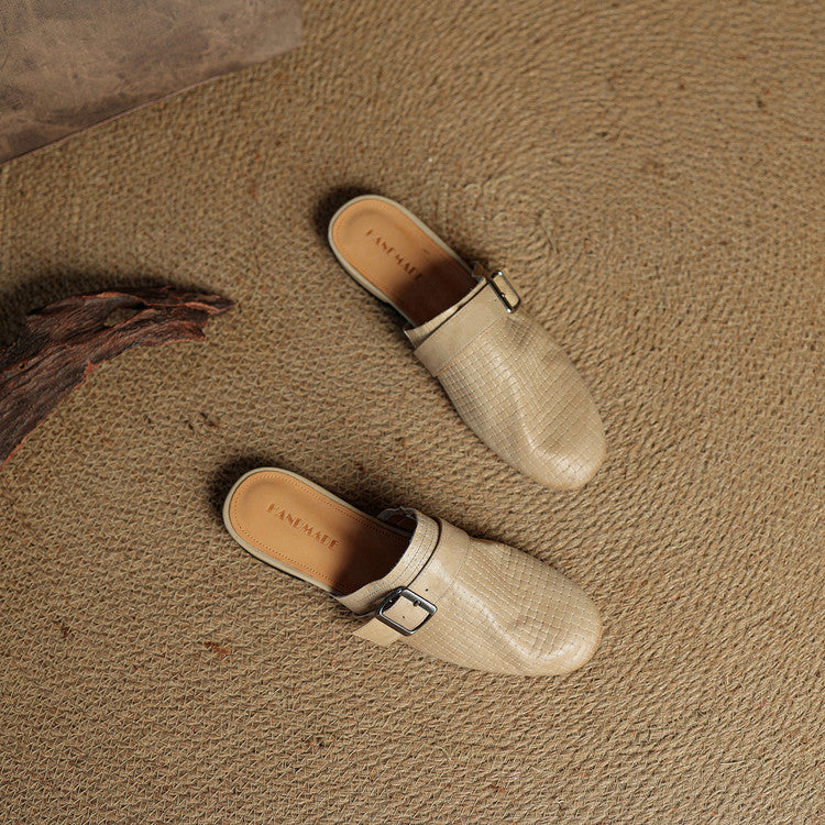 Amelie | Buckle Strap Flat Mules