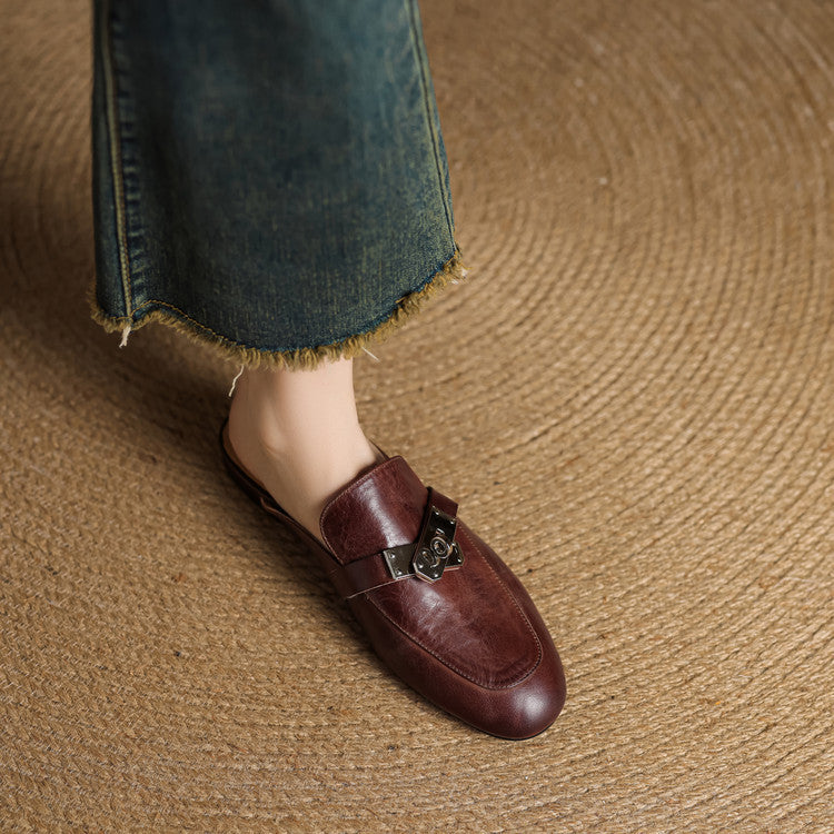 Ezra | Classic Lock Accent Mule Loafers