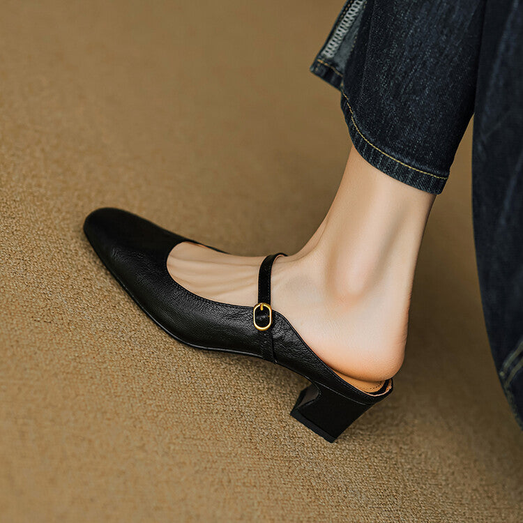 Cassy | Classic Mary Jane Mule Heels