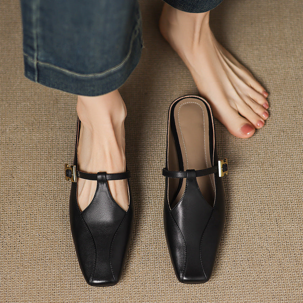 Alaya | Elegant T-Strap Mule Heels
