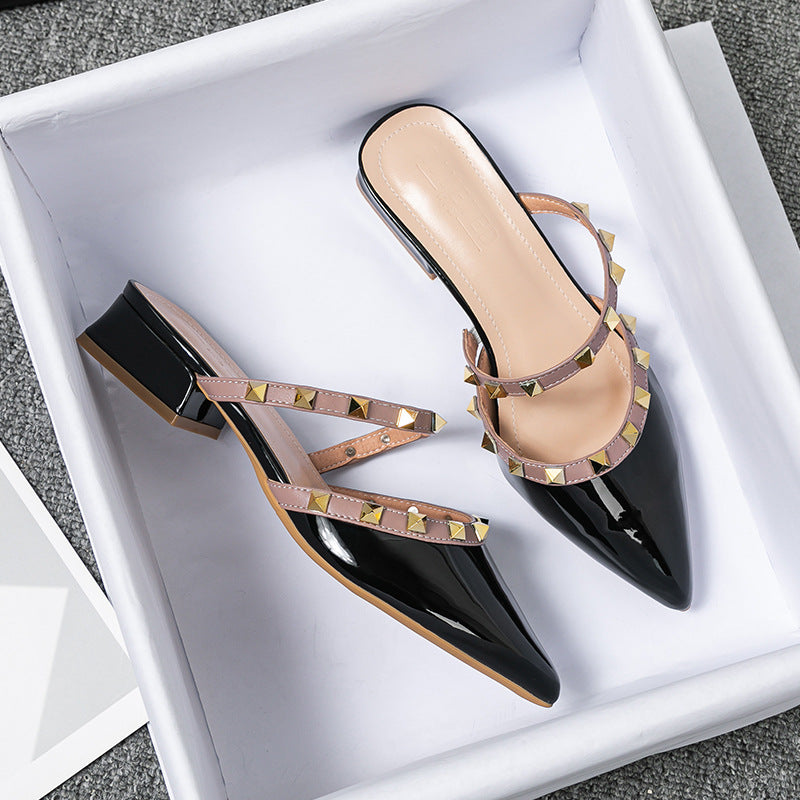 Annadel | Studded Block Heel Mules