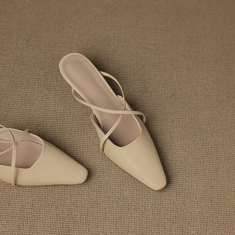 Jane | Cross-Strap Kitten Heel Mules