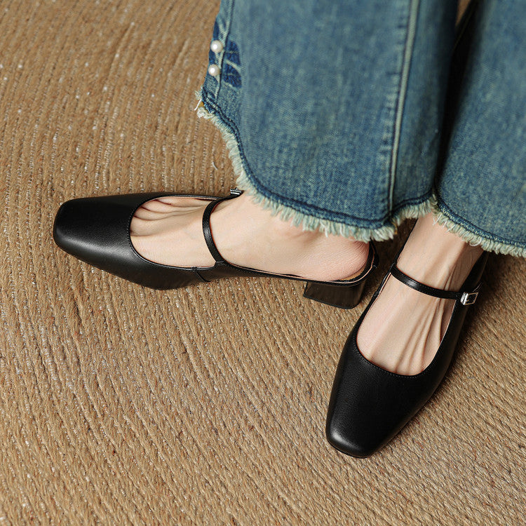 Luna | Classic Mary Jane Mule Heels