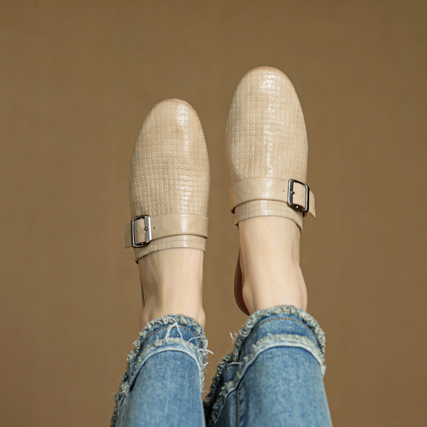 Amelie | Buckle Strap Flat Mules
