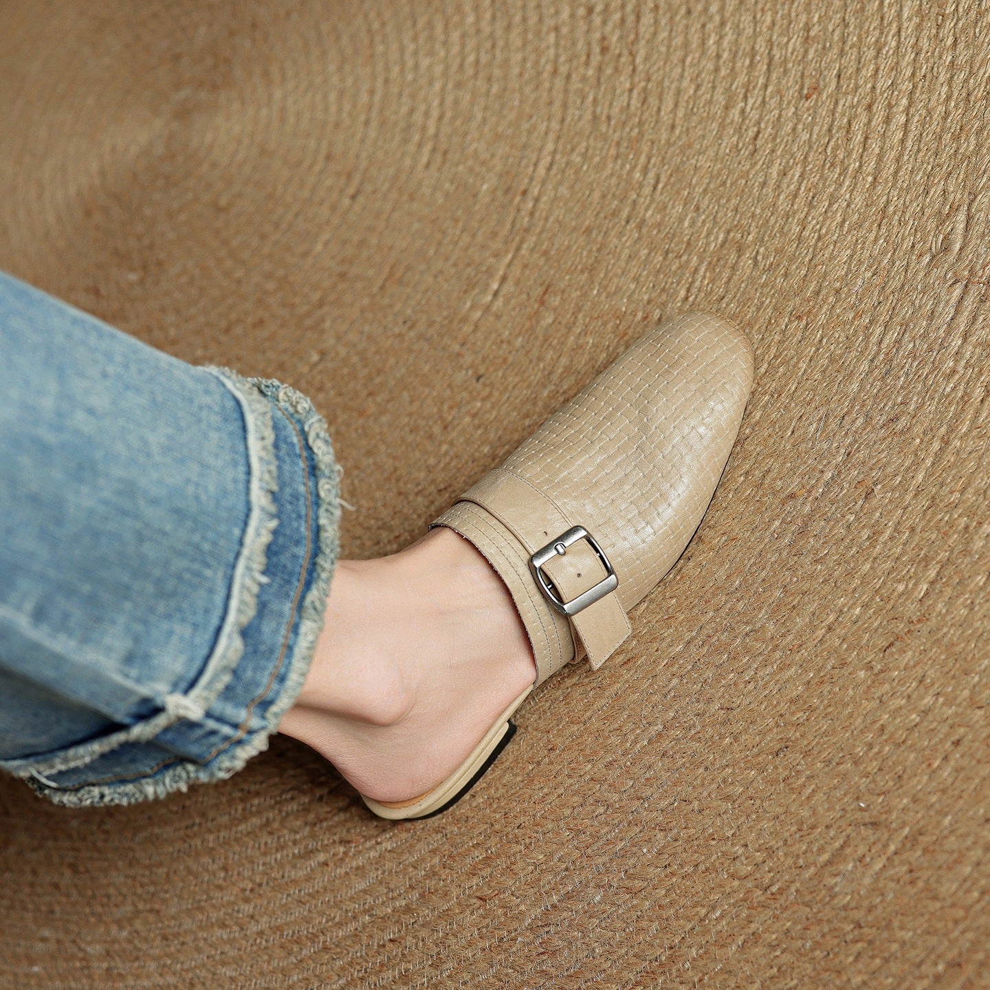 Amelie | Buckle Strap Flat Mules