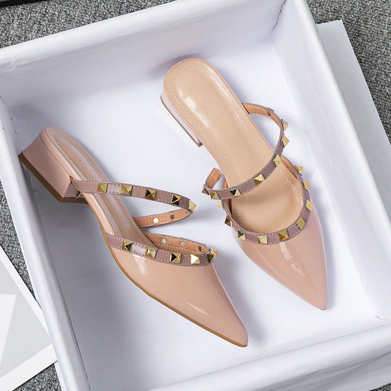 Annadel | Studded Block Heel Mules