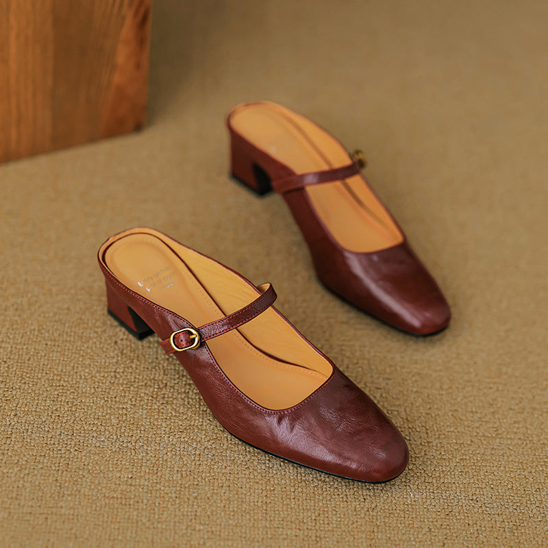 Cassy | Classic Mary Jane Mule Heels