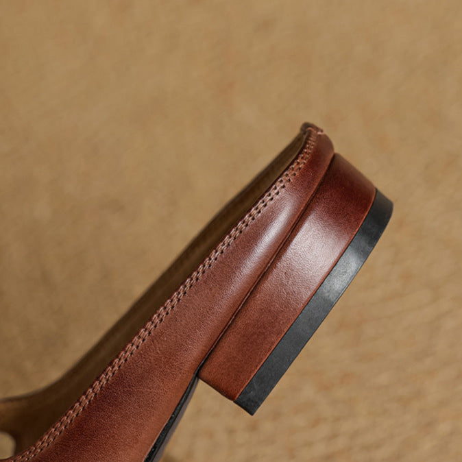 Maryela | Leather Mary Jane Mules