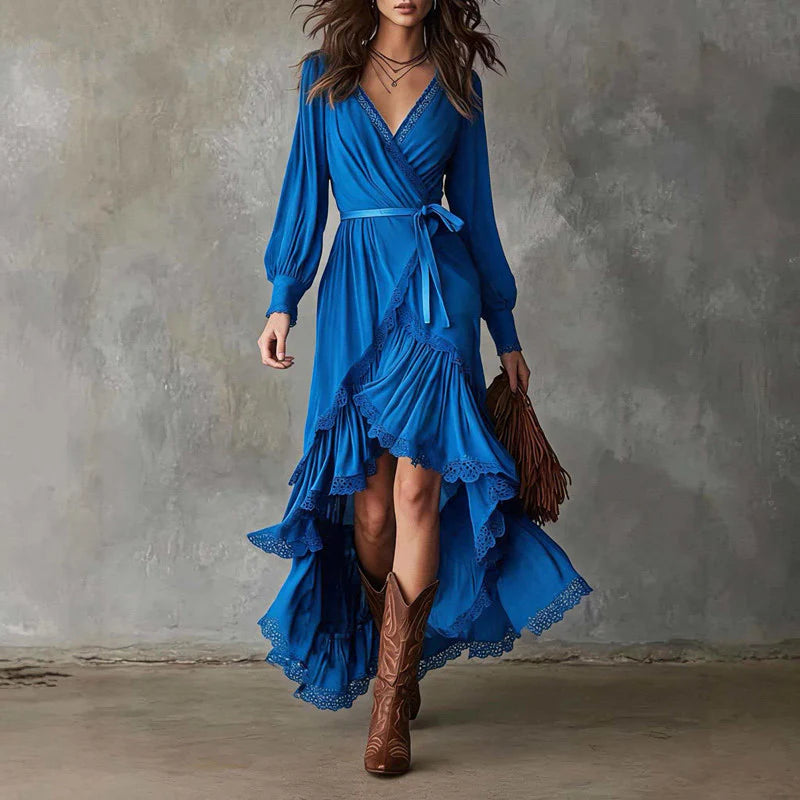 Azi | Tiered Ruffle Wrap Dress