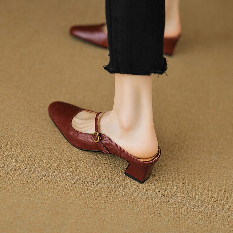 Cassy | Classic Mary Jane Mule Heels