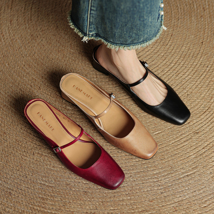 Luna | Classic Mary Jane Mule Heels